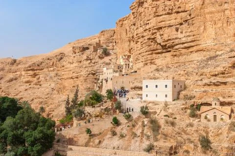 St. George Orthodox Monastery is located in Wadi Qelt. Foto stock