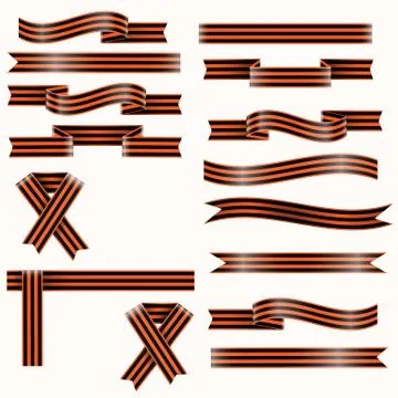 St. George ribbon vector set of elements for background design isolated Illustrazione stock
