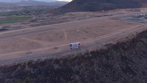 St. George, UT, USA - March 29 2026: America 250 banner on a cliff. Stock Footage 333923633
