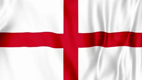 St George's Cross Flag Waving with Soft Satin Folds Stock-Footage 342344491
