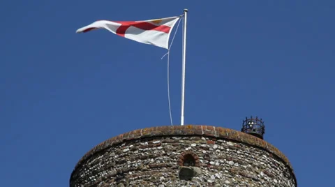 St George's Flag Flying Stock Footage 36431670