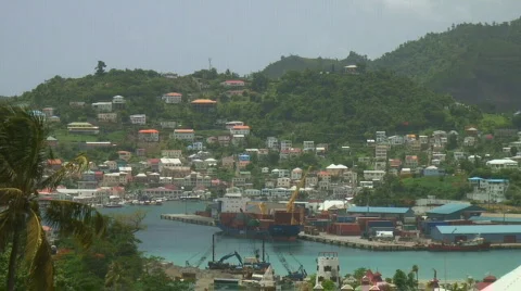 St. George's, Grenada harbor Stock Footage 277122