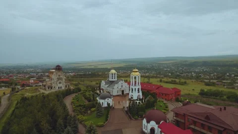 St. George's Monastery, aerial view of the church, Orthodox cathedral Video stock 331851909