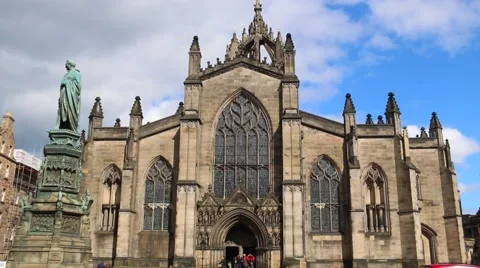 St Giles' Cathedral Full Size Front View Stock Footage 50183780