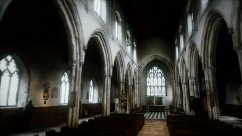 St. Giles Without Cripplegate Church located in the Barbican Estate in London Stock-Footage 145653691