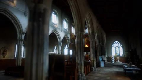 St. Giles Without Cripplegate Church located in the Barbican Estate in London 스톡 동영상 150431837