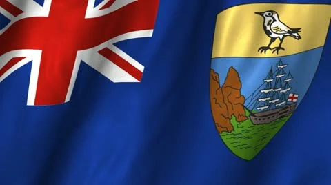St. Helen &amp; Dependencies Waving Flag Stock Footage 12361648