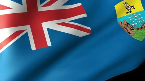 St. Helena &amp; Dependencies Flag Waving Stock Footage 12230132