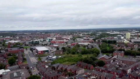 St Helens town by drone Stock Footage 159369973
