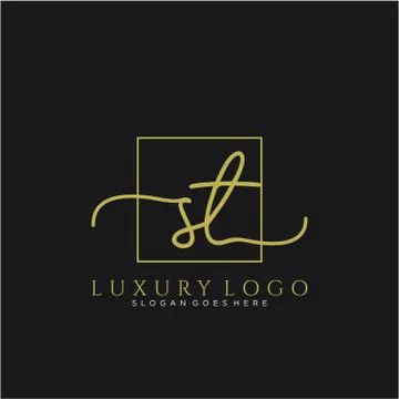 ST Initial handwriting logo design Stock Illustration