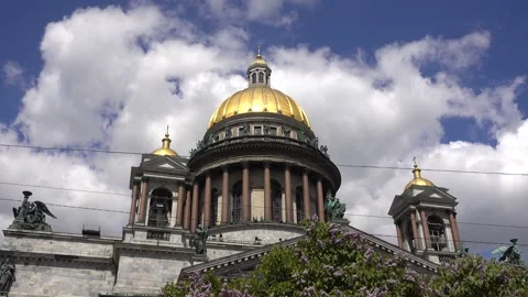 St. Isaac's Cathedral, colonnade close-up. Russia, Saint Petersburg June 2021 Stock Footage 155676708