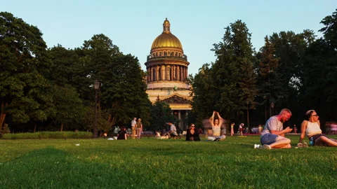 St. Isaacs Cathedral During Sunset Stock Footage 170759016