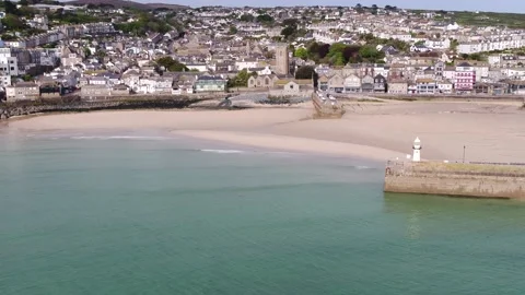 St Ives aerial view Stock Footage 146695796