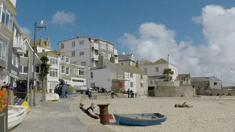 St Ives Harbour Beach Stock Footage 254563426