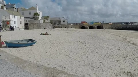 St Ives Harbour Beach Three Bridges Stock Footage 254563913
