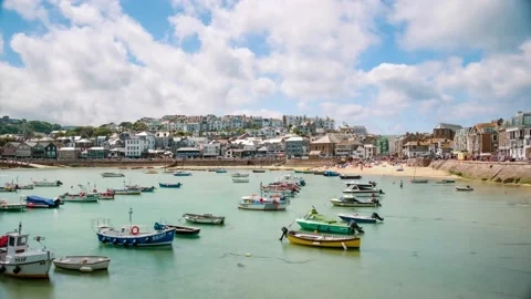 St Ives Harbour- Timelapse Vídeos de archivo 156274322