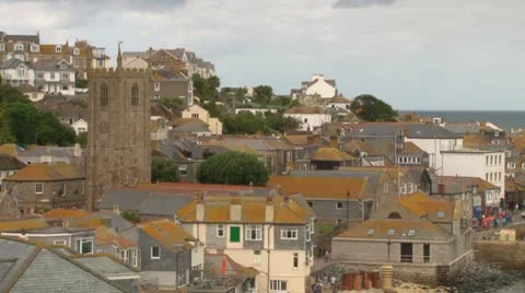 St Ives Panoramic Stock Footage