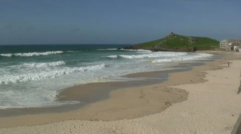 St. Ives Porthmeor beach. Stock Footage