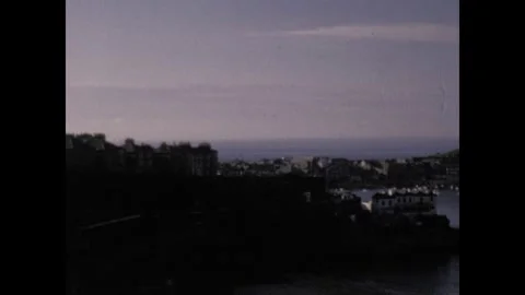 St Ives with Train leaving in the evening Stock Footage 252696469