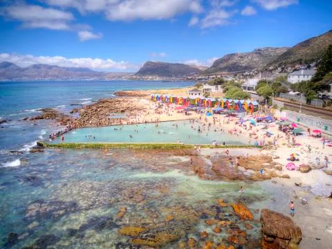 St James beach tidal pool. Foto stock