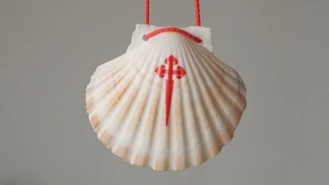 St. james shell scallop rotating, hanging, santo ano, holy year Видео 114372747