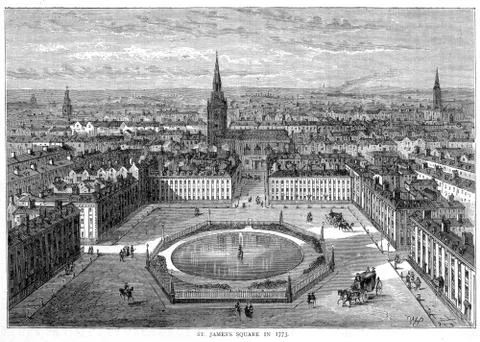 St James Square 1773 Stock Illustration
