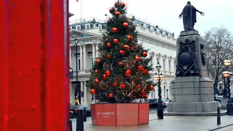 St James Square christmas tree, London 2021 Vídeo Stock 168735750
