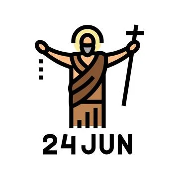 St john the baptist feast catholic holiday color icon vector illustration Stock Illustration