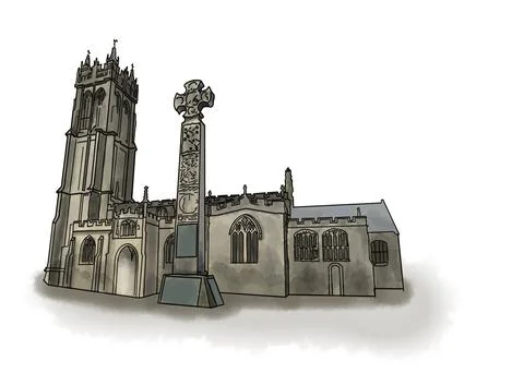 ST JOHNS CHURCH RENDER Stock Illustration