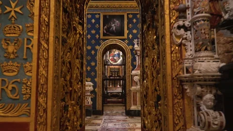 St John's Co-Cathedral Inside Walkthrough – Valletta Malta Stock Footage 212106165