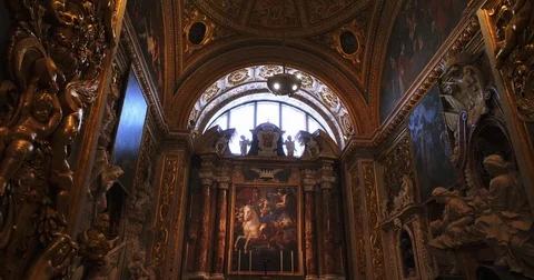 St John's Co-Cathedral in Valetta Malta 4k Video Stock Footage 80084190