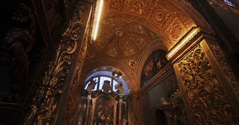 St John's Co-Cathedral in Valetta Malta 4k Video Stock Footage 80095104