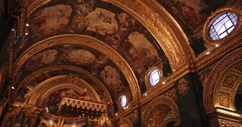 St John's Co-Cathedral in Valetta Malta 4k Video Stock Footage 80099517
