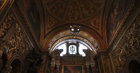 St John's Co-Cathedral in Valetta Malta 4k Video Stock Footage 80110047