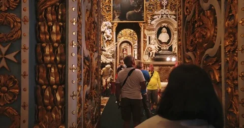 St John's Co-Cathedral in Valetta Malta 4k Video Stock Footage 80335602