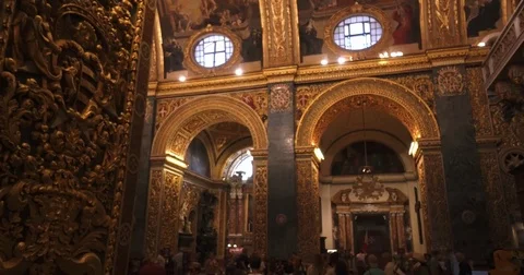 St John's Co-Cathedral in Valetta Malta 4k Video Stock Footage 80346306