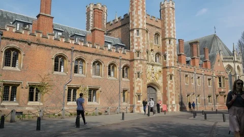 St John's College, Great Gate, University of Cambridge Stock Footage 106832083