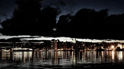 St. John's, NL Cityline Timelapse day to night Stock Footage 55683822