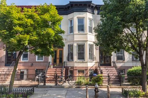 St. Johns Place Stoops Stock Photos