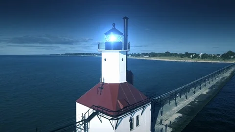 St. Joseph Lighthouse Stock Footage 115058047