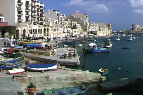 St Julians Shops-pan Stock Footage 820428