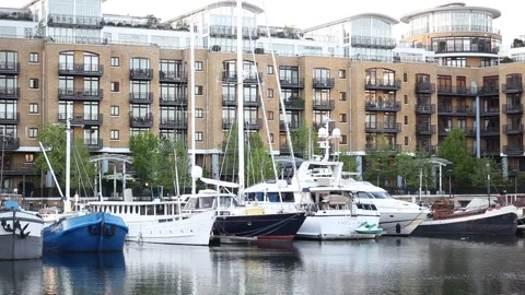 St Katharine Docks Marina-2 Stock Footage 166363431