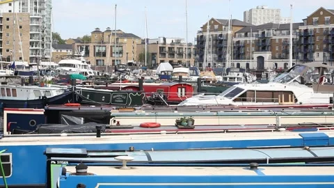 St Katharine Docks Marina Stock Footage 166366787