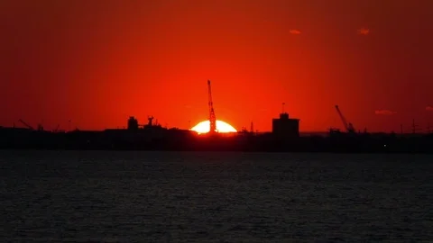 St Kilda beach, Sunset Slow Motion Video stock 69740444