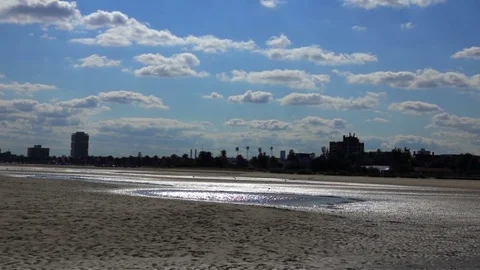 St Kilda Beach, View of melbourne Stock Footage 69741456