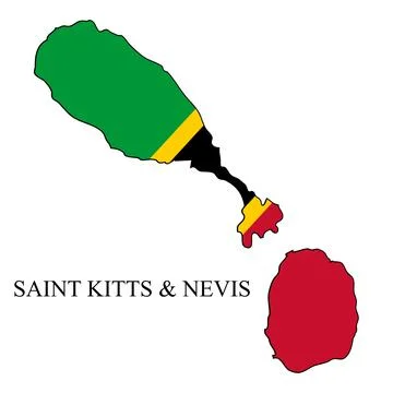 St Kitts and Nevis map vector illustration Stock Illustration