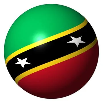 St kitts flag sphere isolated on white illustration Stock Illustration