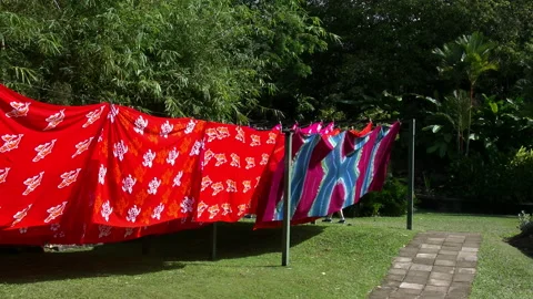 St Kitts Romney Manor batik pan 動画素材 136059552