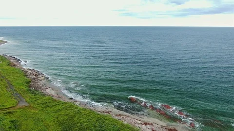 St Lawrence river aerial view pan Stock-Footage 120842499