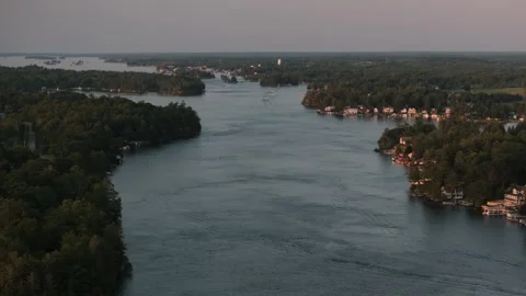 The St. Lawrence River at dusk Video stock 341434404